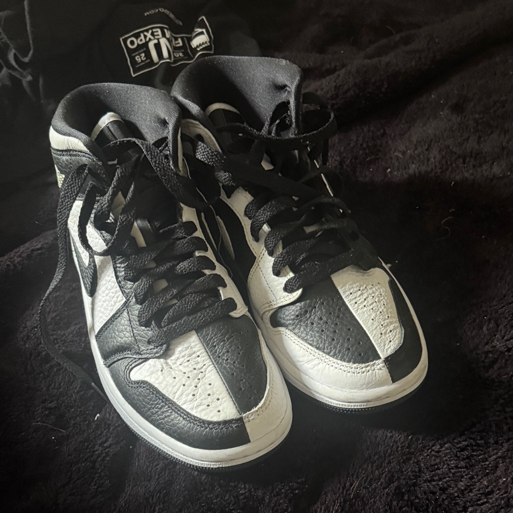 Jordan Black and White High-Top Sneakers